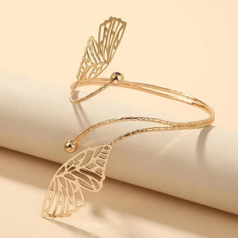 Gold Butterfly Arm Cuff Fashion Personality Trend