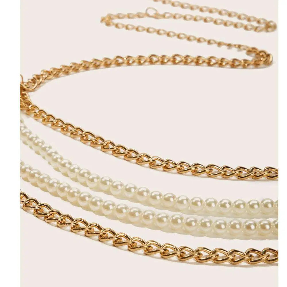 Gold Pearl Jewelry Accessories Waist Chain