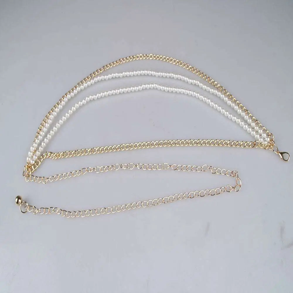 Gold Pearl Jewelry Accessories Waist Chain