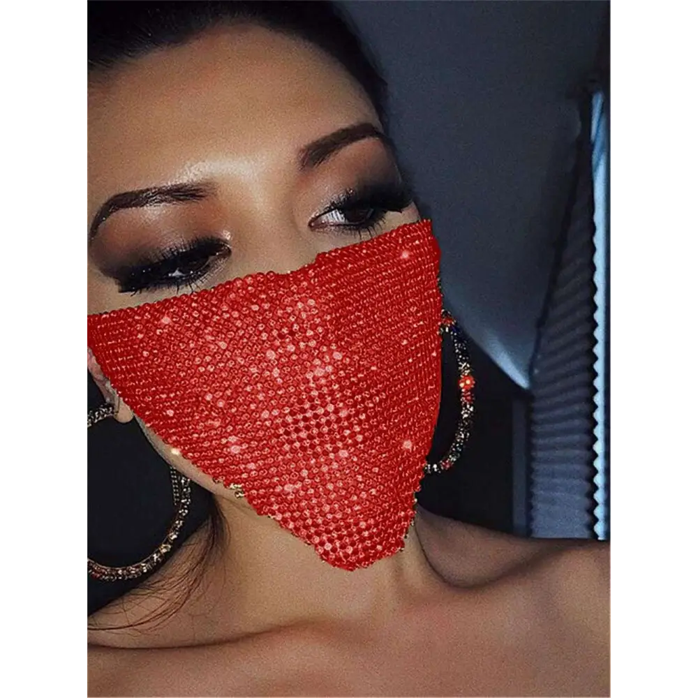 Gold Rhinestone Explosive Metal Flash Jewelry Mask