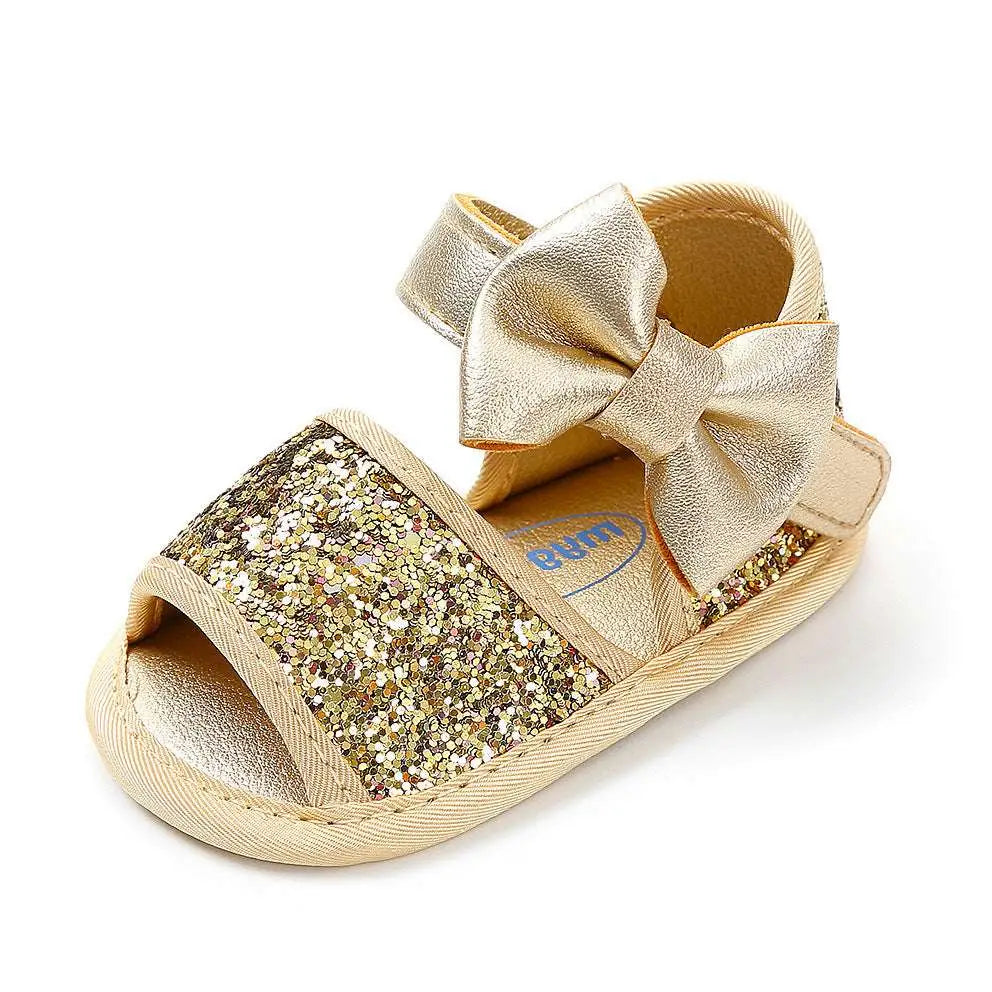 Gold Sequined Baby Shoes Princess Sandals