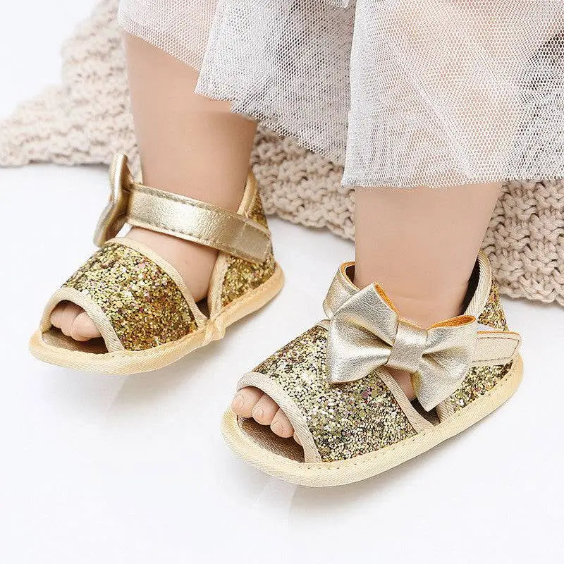 Gold Sequined Baby Shoes Princess Sandals