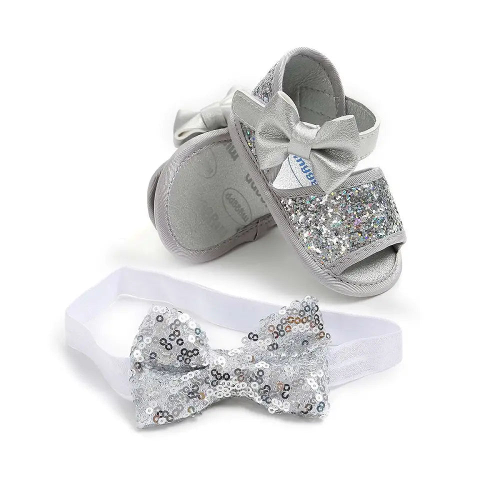 Gold Sequined Baby Shoes Princess Sandals