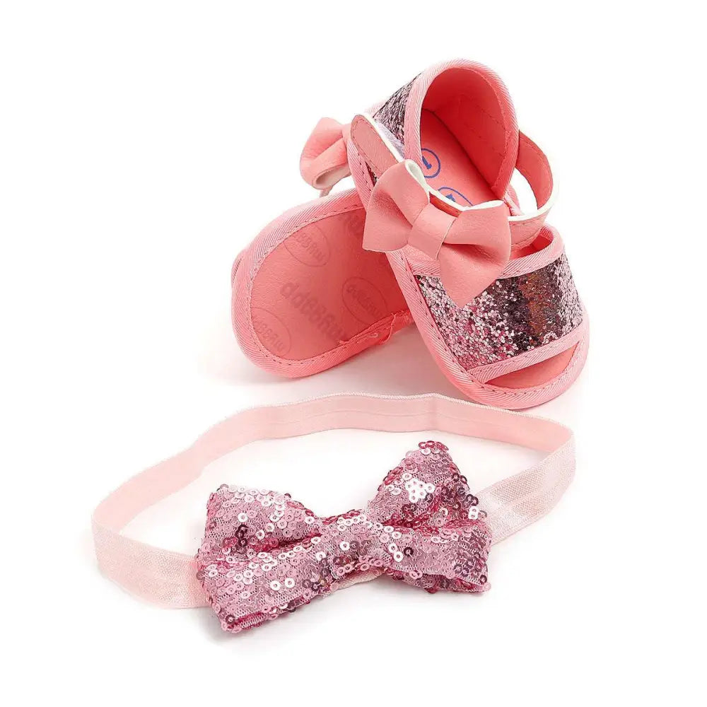 Gold Sequined Baby Shoes Princess Sandals