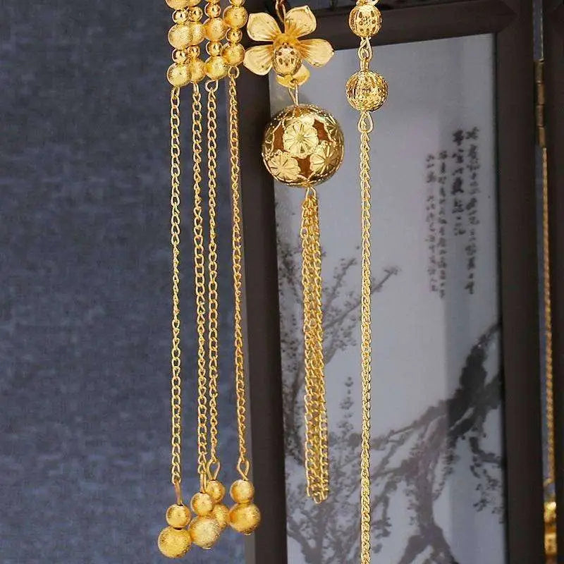 Golden Tassel Suit Wedding Cheongsam Hair Accessories