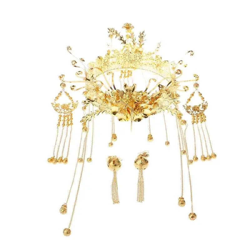 Golden Tassel Suit Wedding Cheongsam Hair Accessories