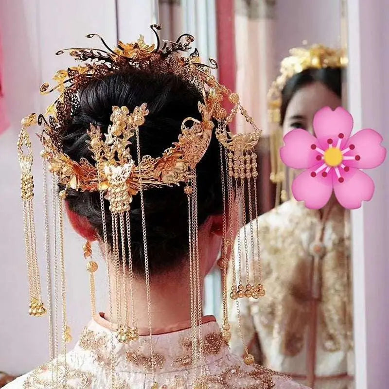 Golden Tassel Suit Wedding Cheongsam Hair Accessories
