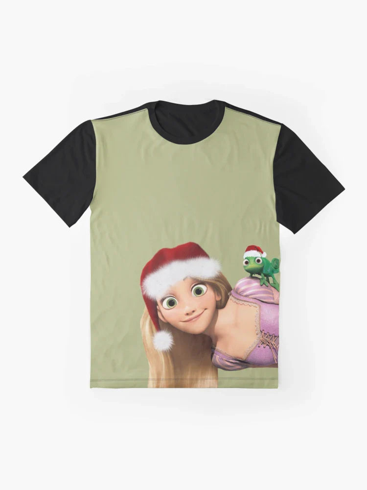 Rapunzel Christmas – Cute Princess with Santa Hat, Tangled Inspired Holiday Design