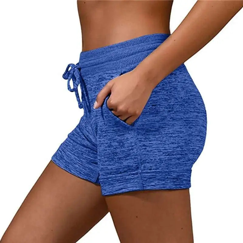 Gray Heathered Women Shorts with Stretch Sports Pants