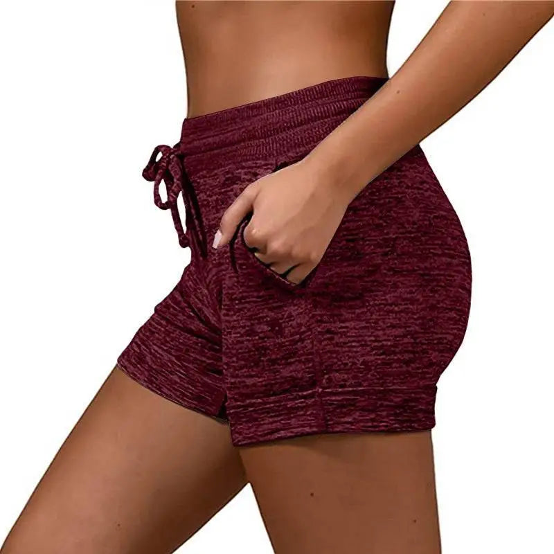 Gray Heathered Women Shorts with Stretch Sports Pants