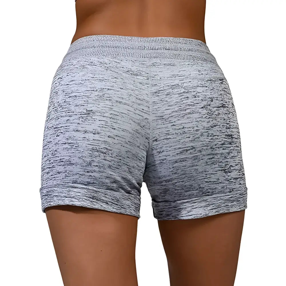 Gray Heathered Women Shorts with Stretch Sports Pants