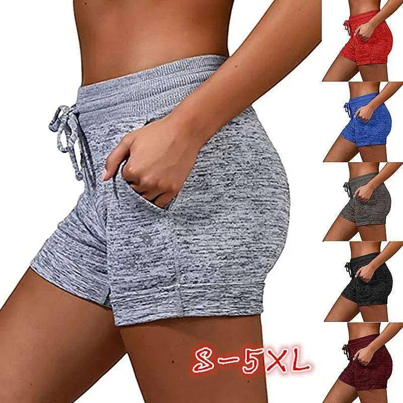 Gray Heathered Women Shorts with Stretch Sports Pants