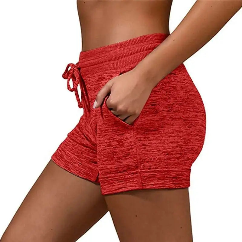 Gray Heathered Women Shorts with Stretch Sports Pants