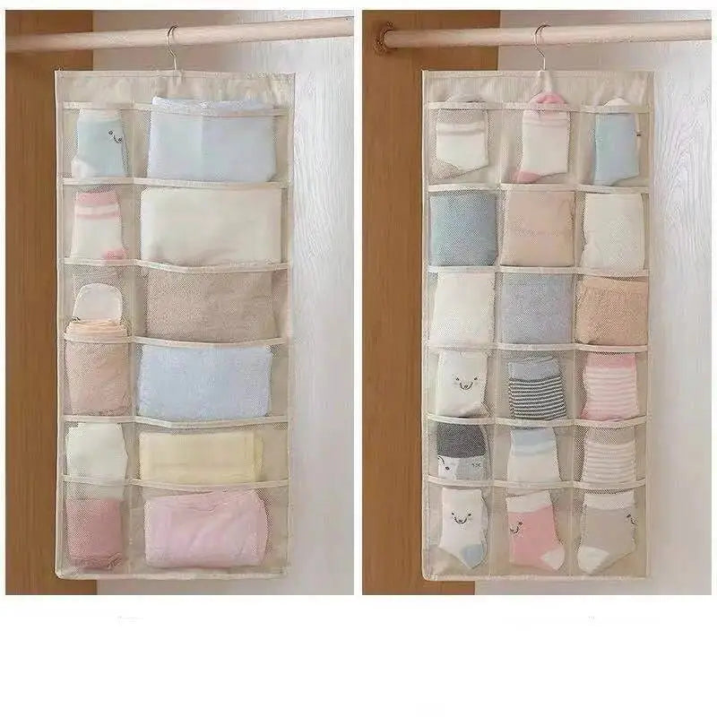 Gray Mesh Bra Hanging Storage Bag