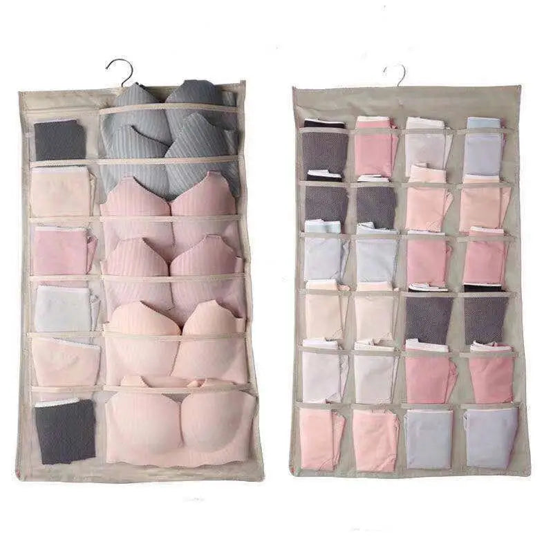 Gray Mesh Bra Hanging Storage Bag