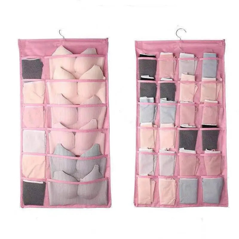 Gray Mesh Bra Hanging Storage Bag