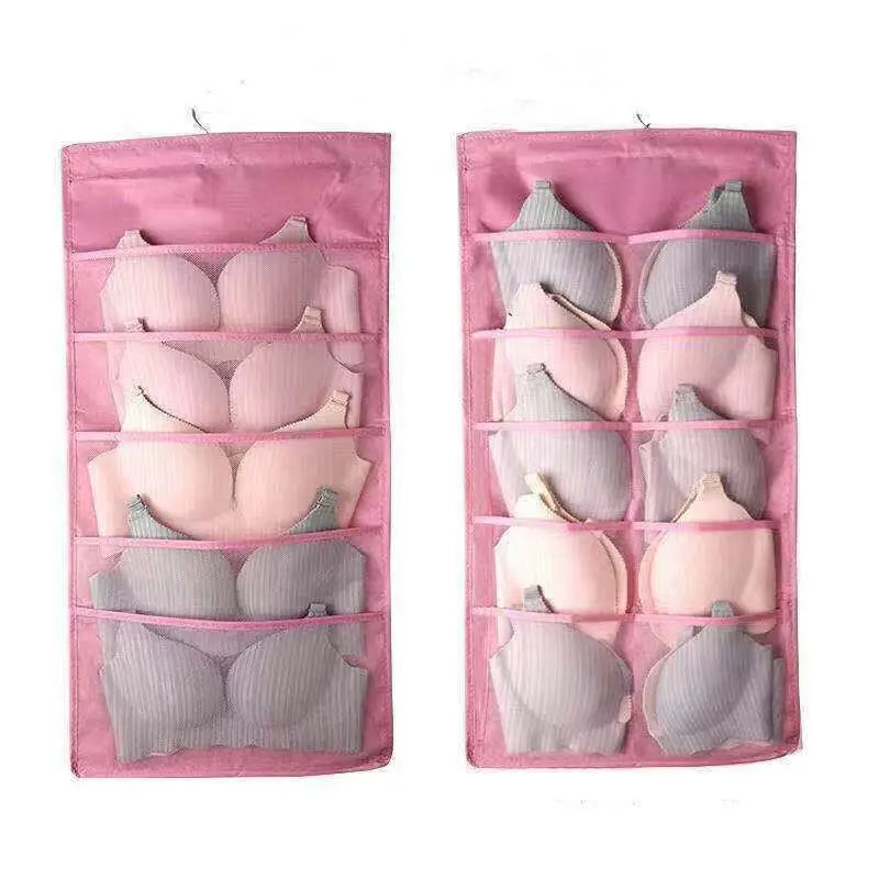 Gray Mesh Bra Hanging Storage Bag