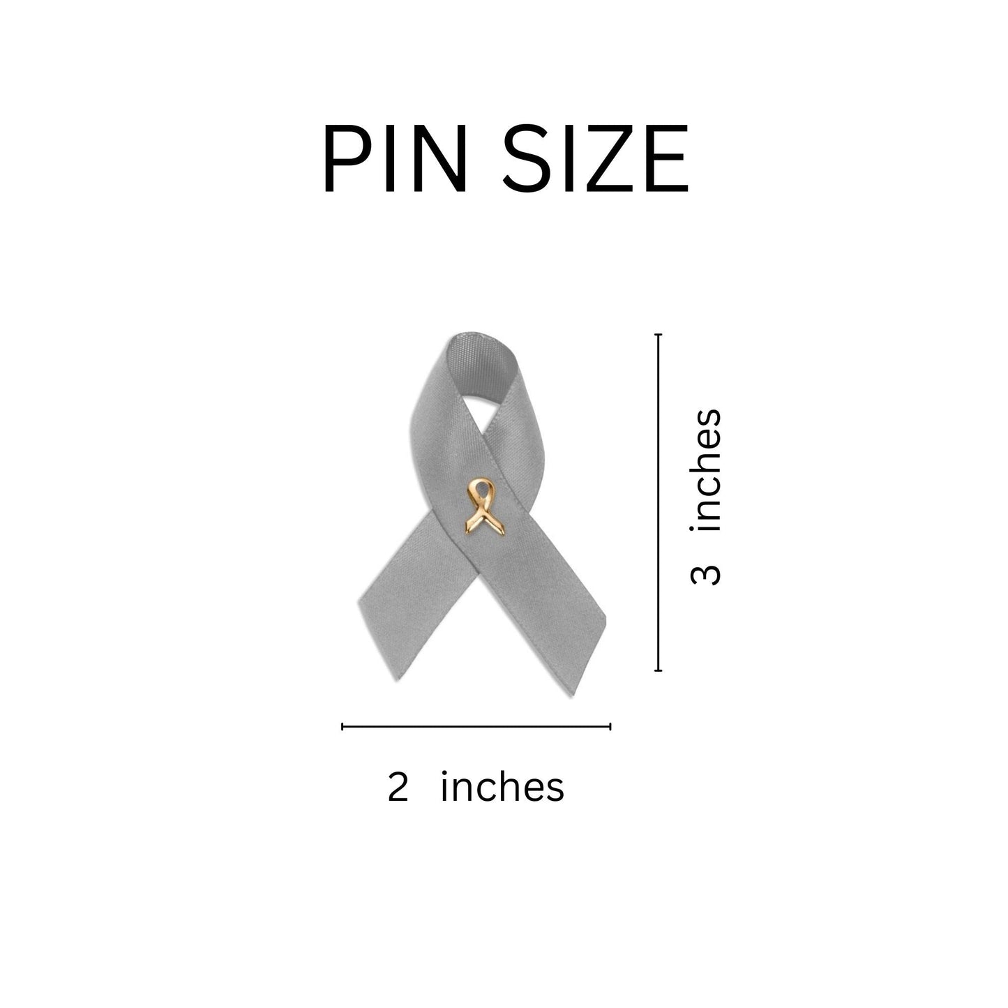10 Pack Gray Satin Ribbon Pins
