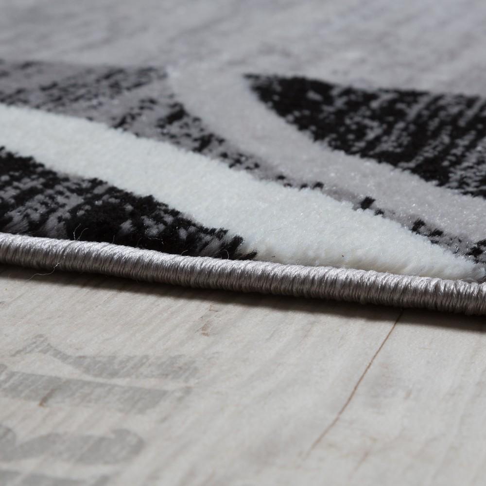 Grey Red Area Rug for Living Room Modern Design-1