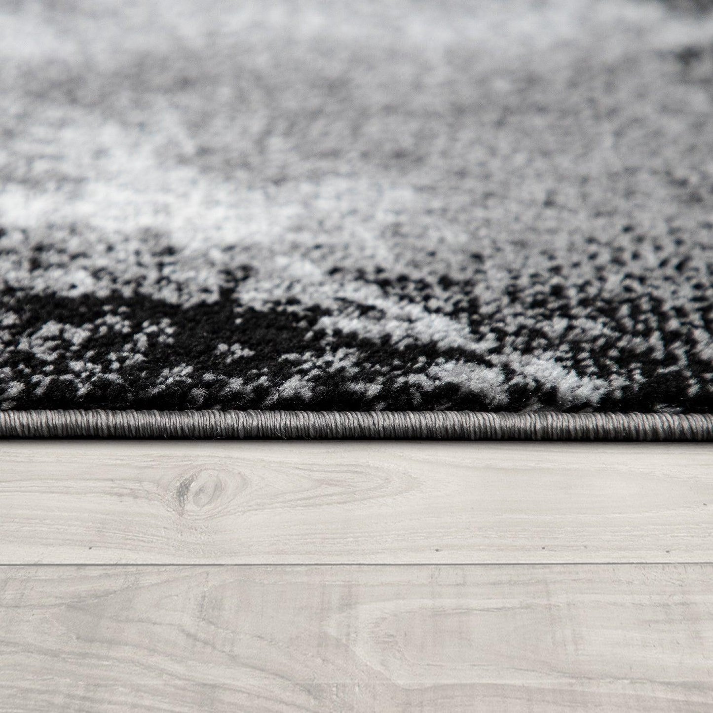 Grey White Area Rug Modern Design with Abstract Paint Effect-2