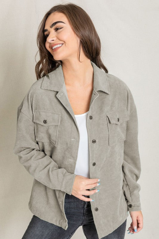 women's grey grey Corduroy Jacket