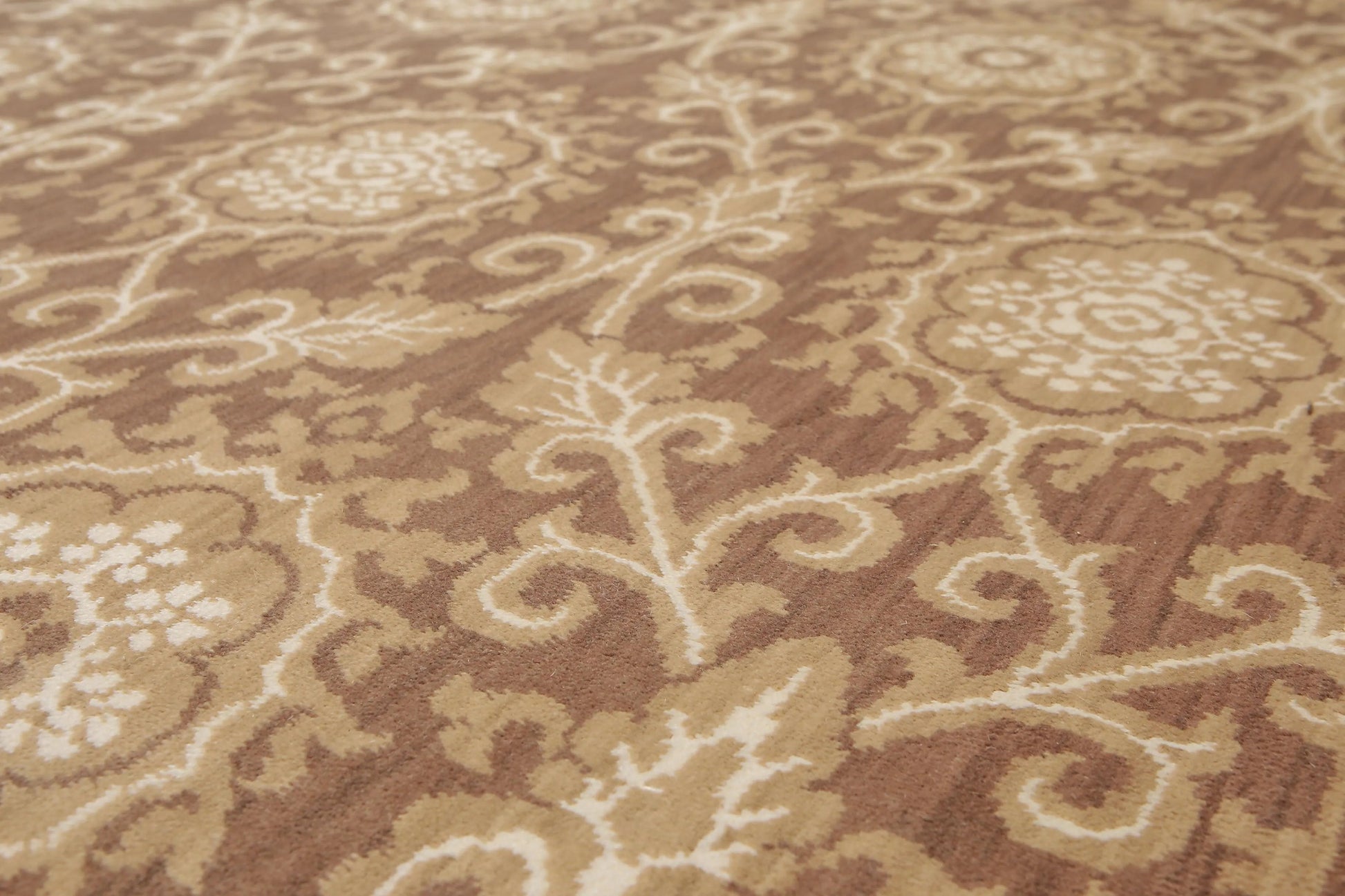 6' x 9' Hand Knotted Damask Wool & Bamboo Silk Area rug Brown-2