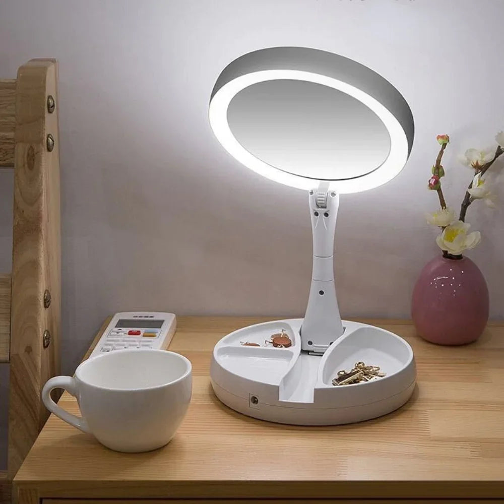 Folding LED Vanity Mirror