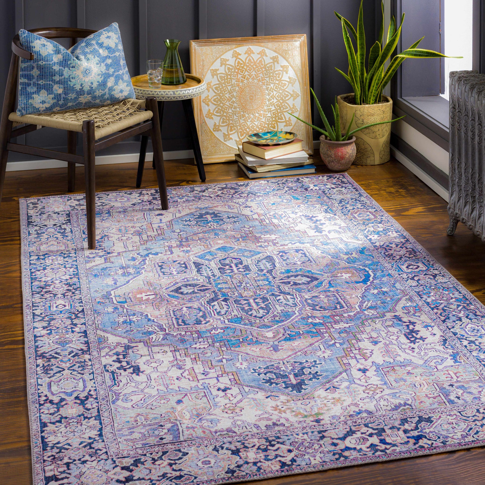Neyland Iris Blue Area Rug 2362-1