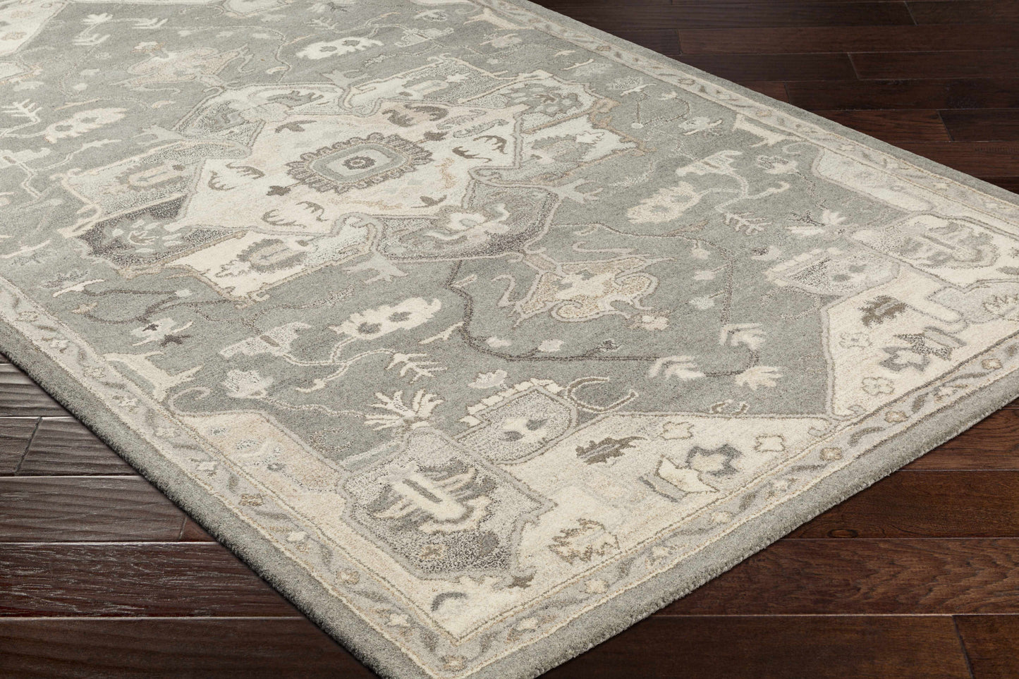 Broomfield 1196 Hand Tufted Taupe Wool Rug-4