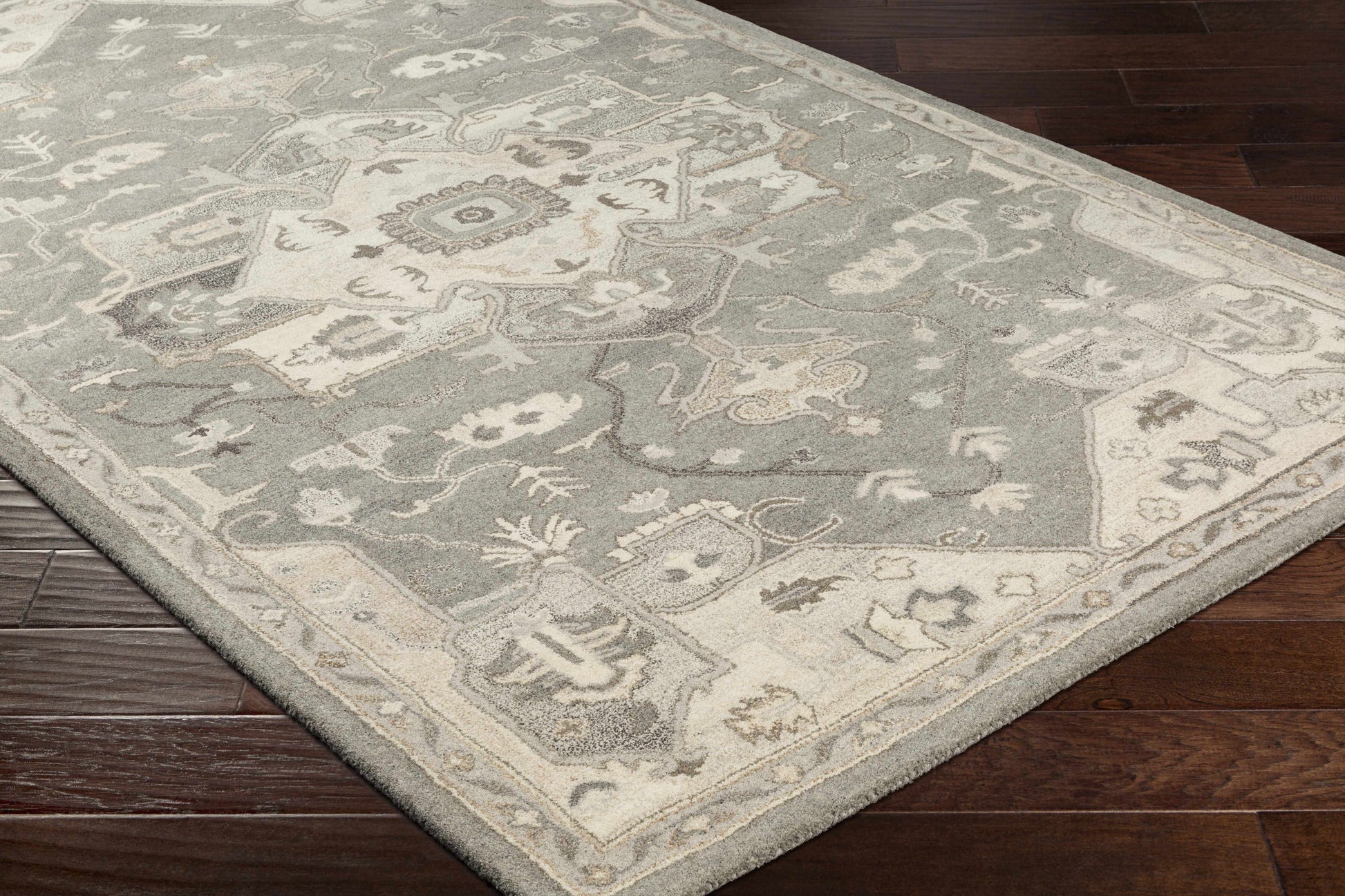 Broomfield 1196 Hand Tufted Taupe Wool Rug-4