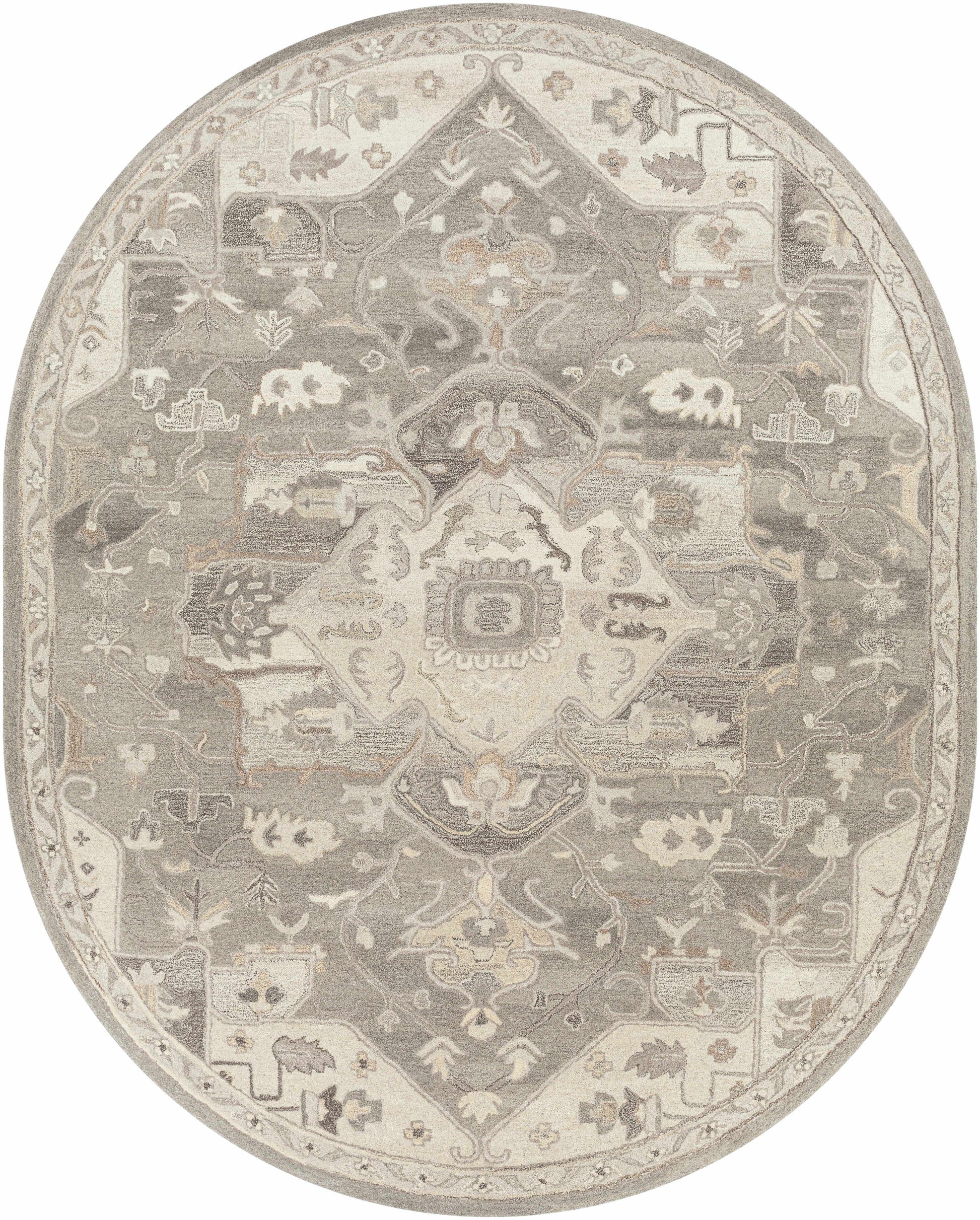 Broomfield 1196 Hand Tufted Taupe Wool Rug-10