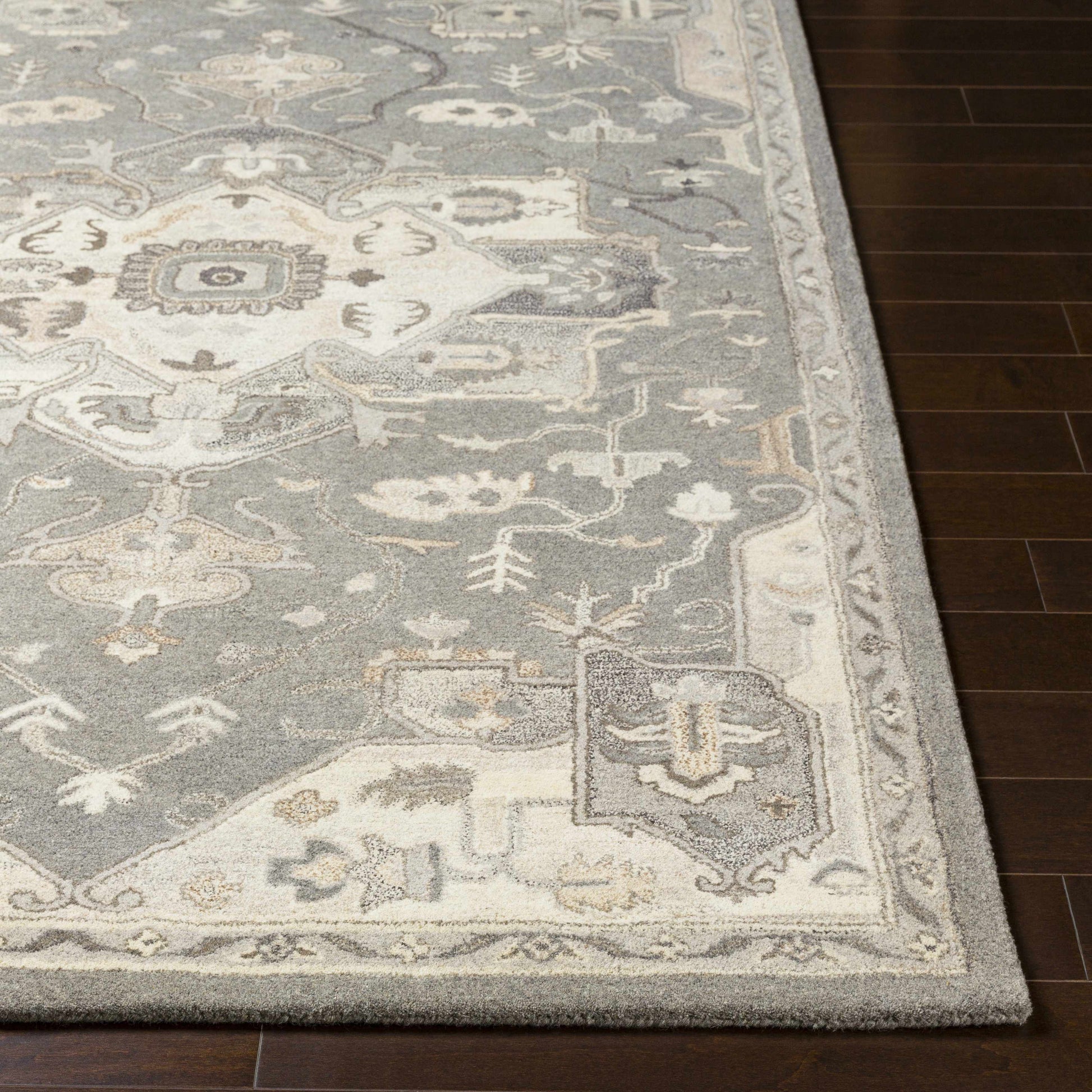 Broomfield 1196 Hand Tufted Taupe Wool Rug-3