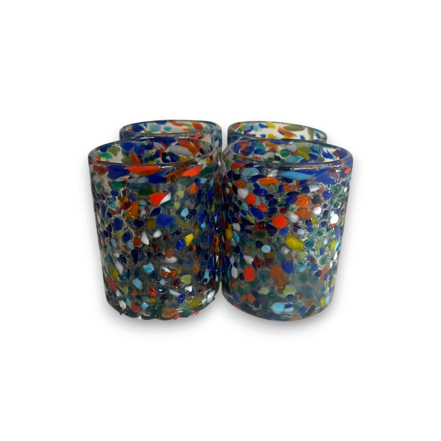 Confetti Pebbled Drinking Glass | Hand-Blown Mexican Glassware