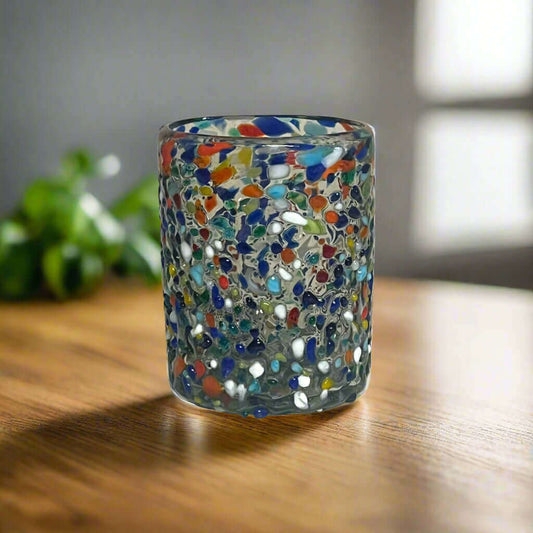 Confetti Pebbled Drinking Glass | Hand-Blown Mexican Glassware