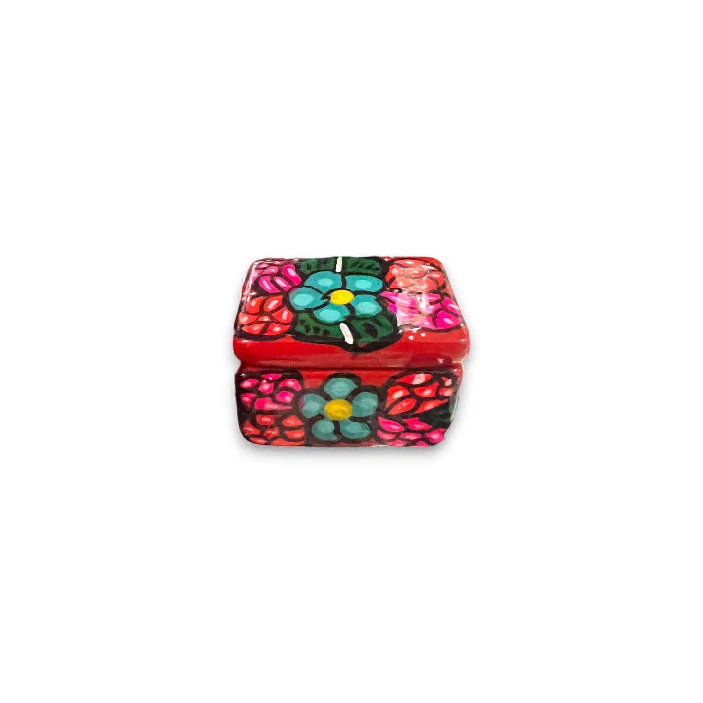 Colorful Hand-Painted Guerrero Jewelry Box | Mexican Ceramic Chest