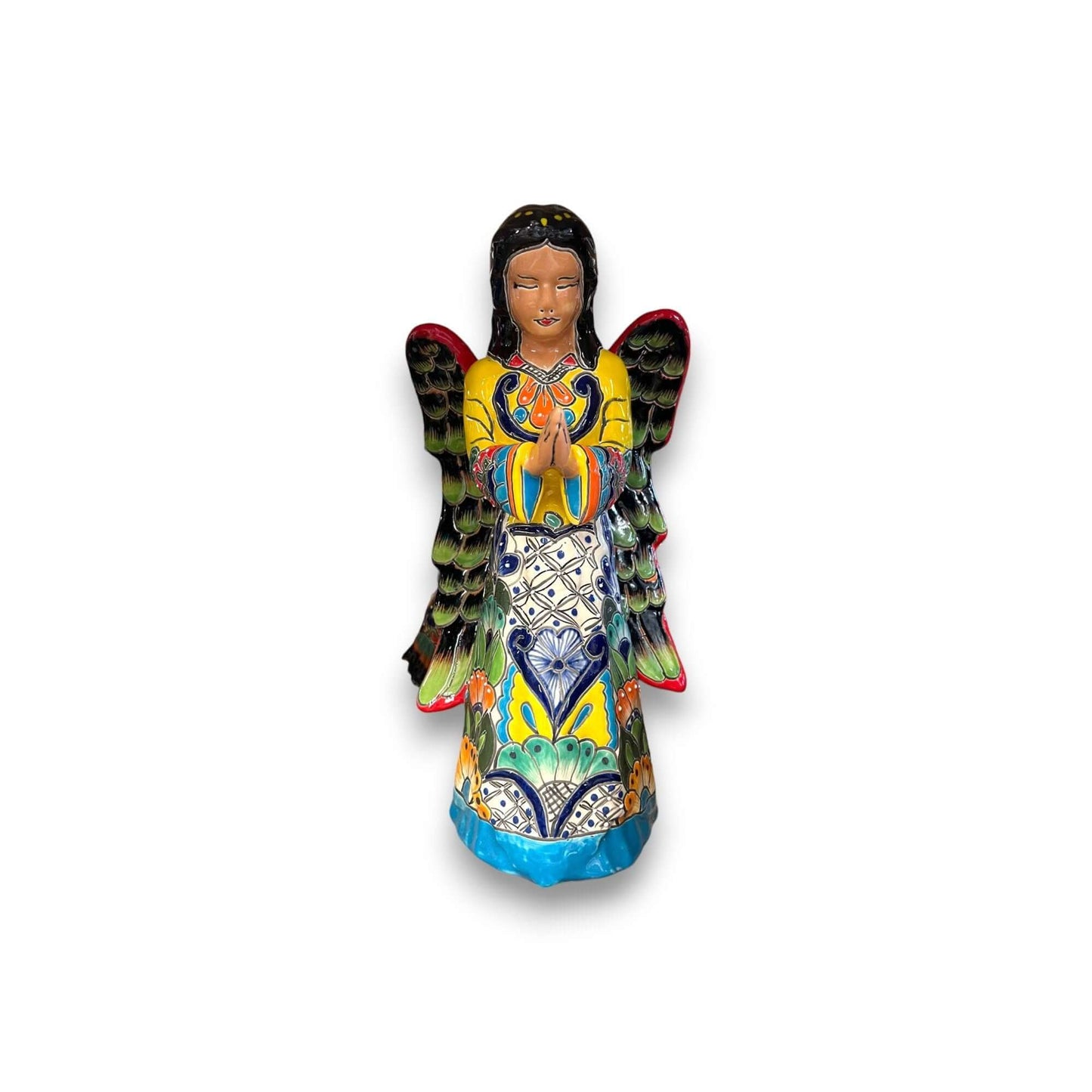 Talavera Angel Statue | Hand-Painted Mexican Ceramic Figurine