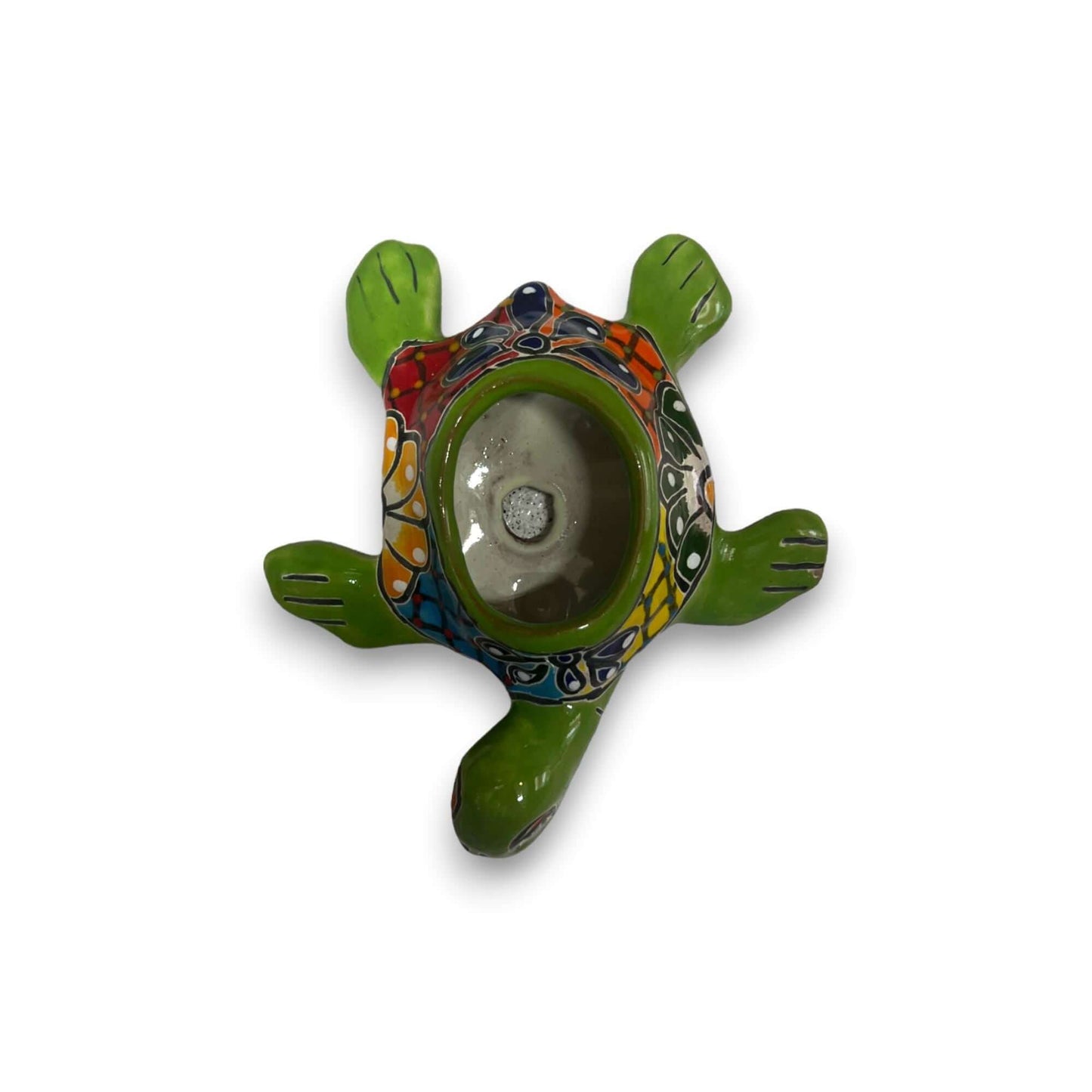 Hand-Painted Talavera Sea Turtle | Mini Vibrant Planter