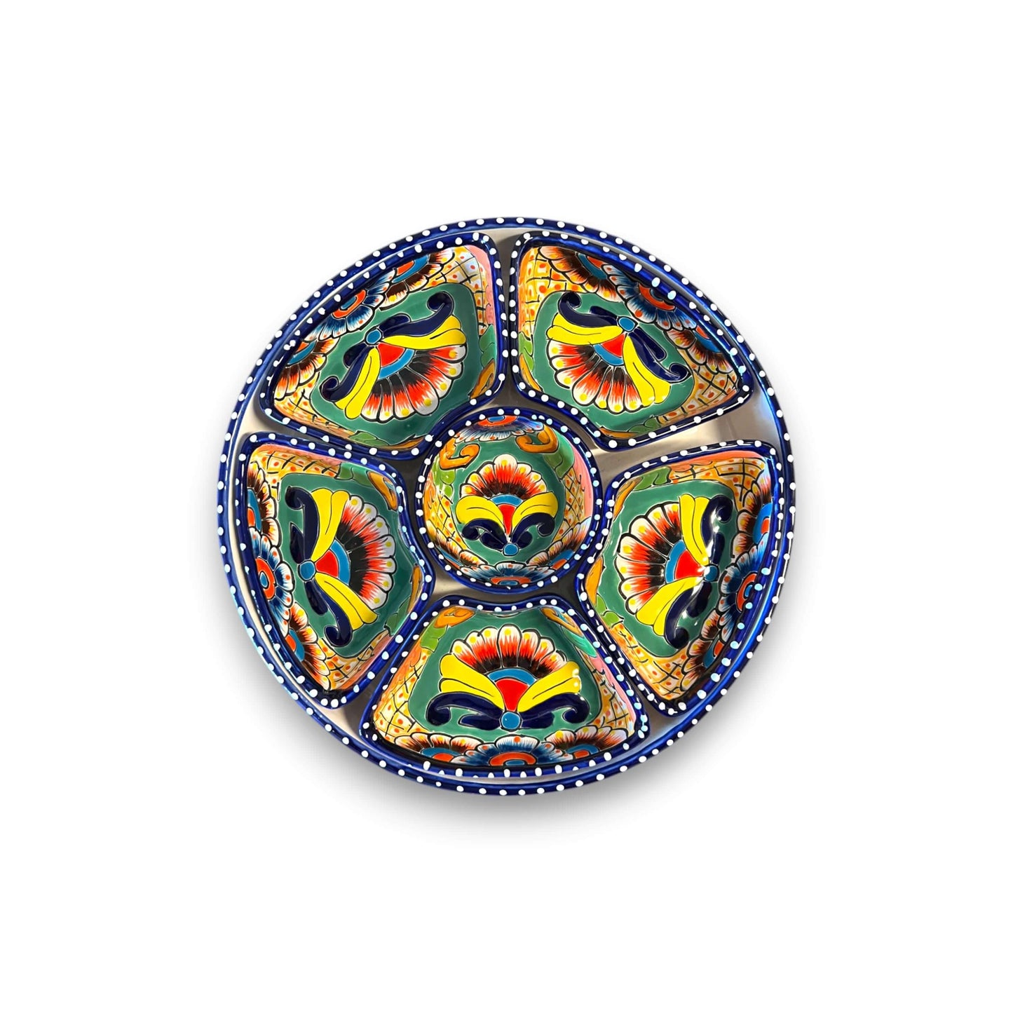 Talavera Sectional Appetizer Tray | Mexican Hand-Painted Pottery