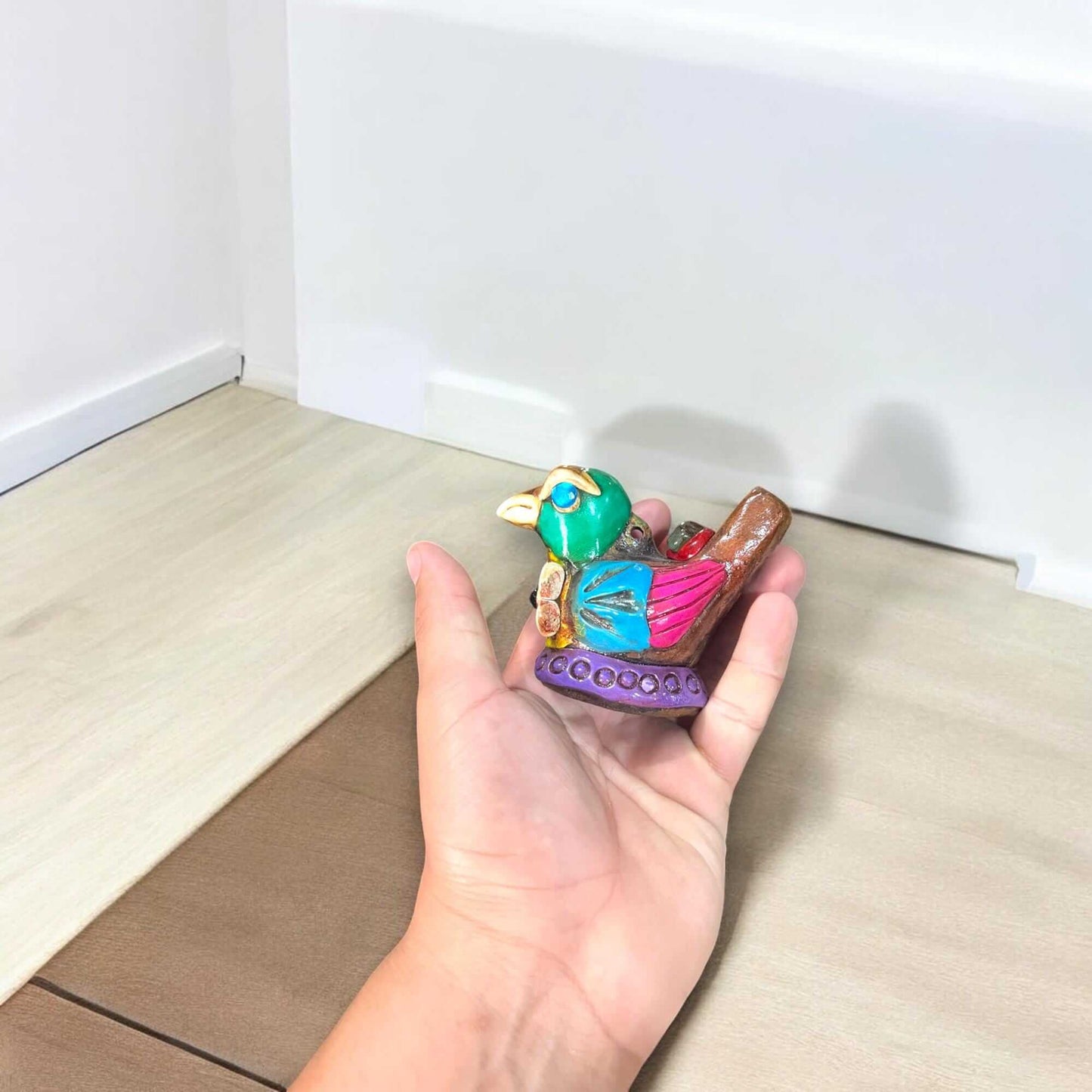 Small Aztec Bird Whistle | Handcrafted Cultural Ceramic Decor