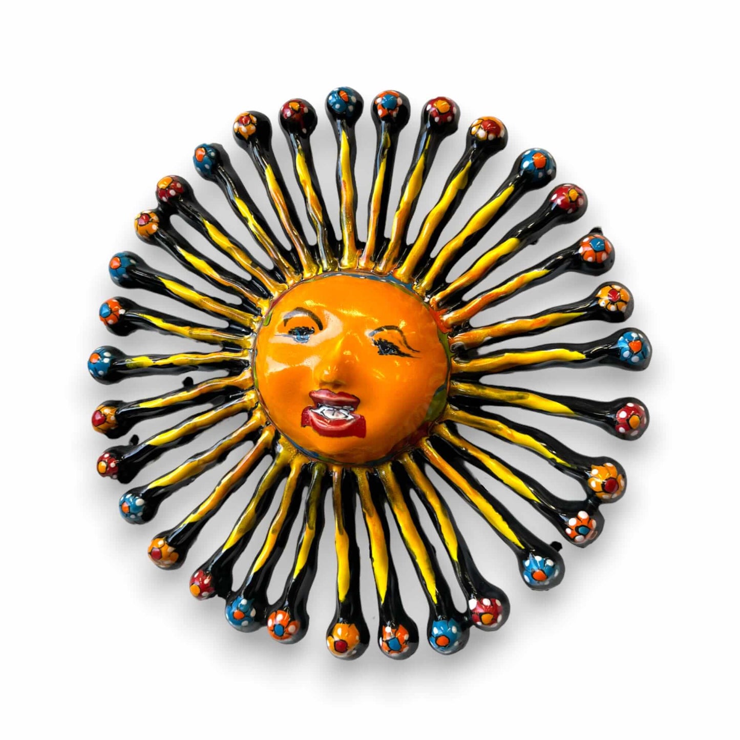Mini Talavera Sun Wall Art | Handcrafted Mexican Decor