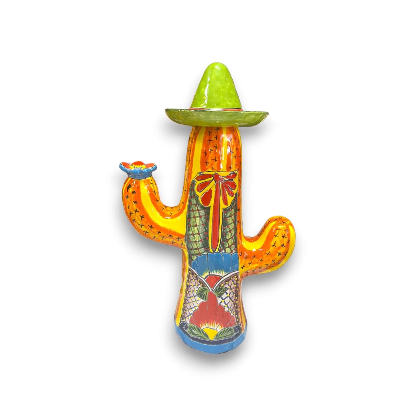Talavera Cactus Statue | Colorful Handcrafted Mexican Art