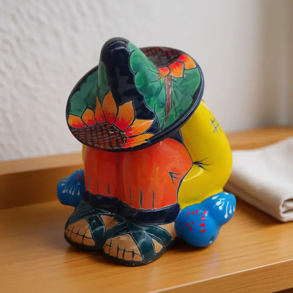 Talavera Sunflower Panchito Canister | Handcrafted Mexican Art