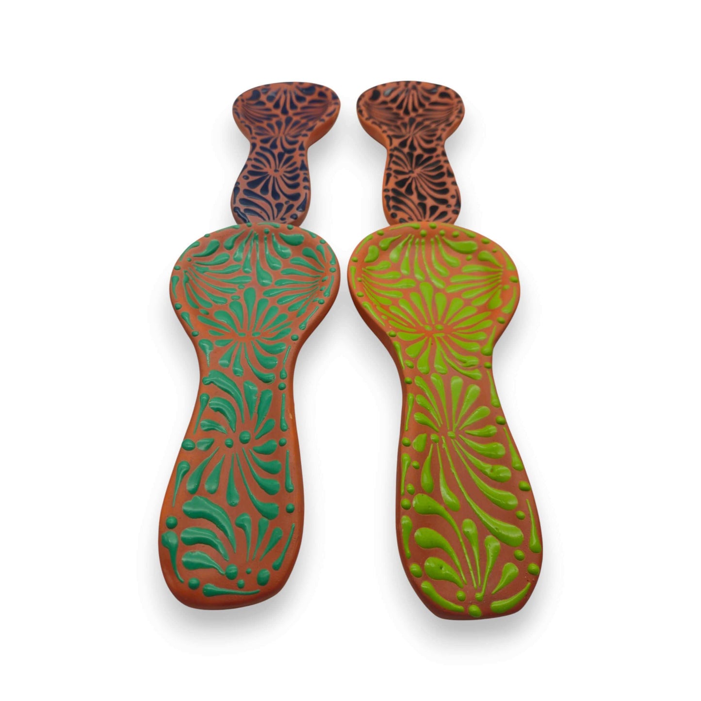 Colorful Talavera Spoon Rest | Handmade Mexican Barro Holder