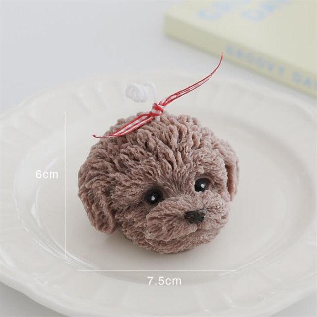 Handmade Scented Candles Creative Teddy Dog Candles Cute Bear Birthday Candles Bear Shaped Cool Candles Scented Funky Candles Aesthetic Candles Birthday Cake Decoration Cake Topper Decor For Baby ShoweAromatherapy Teddy Bear Shape Candle Gift