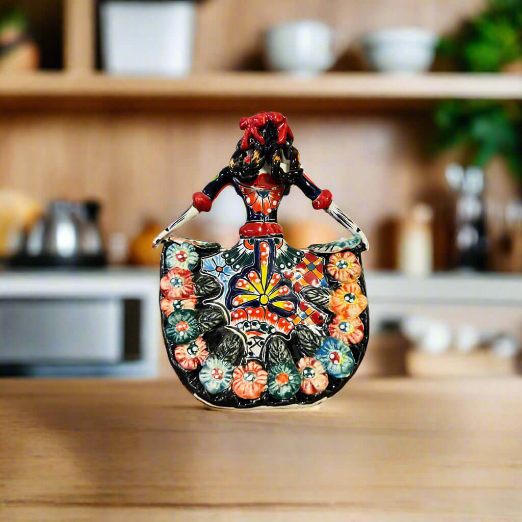 Handmade Talavera Catrina Figurine | Day of the Dead Ceramic Art