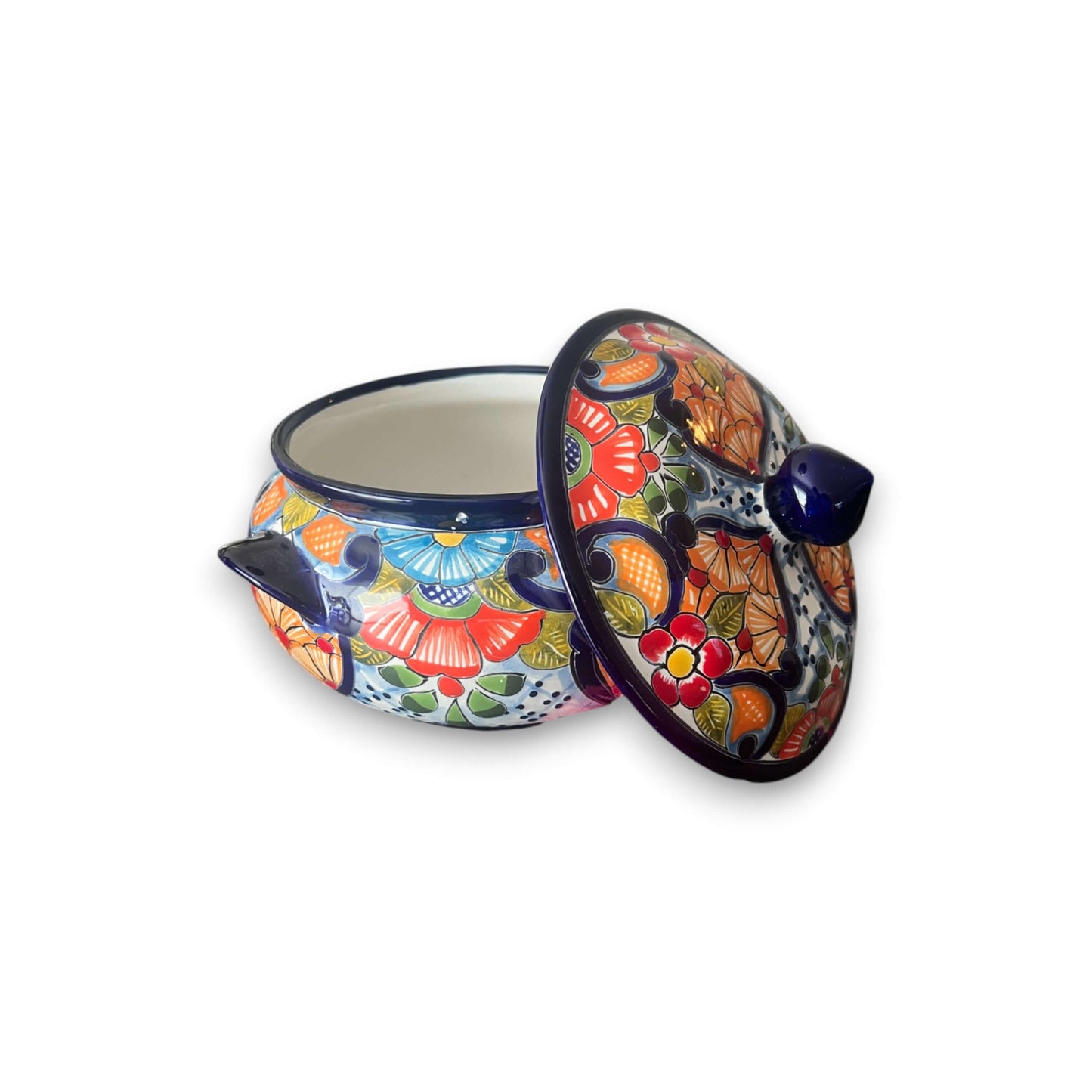 Talavera Cazuela Pot w/ Lid | Mexican Ceramic Soup Pot