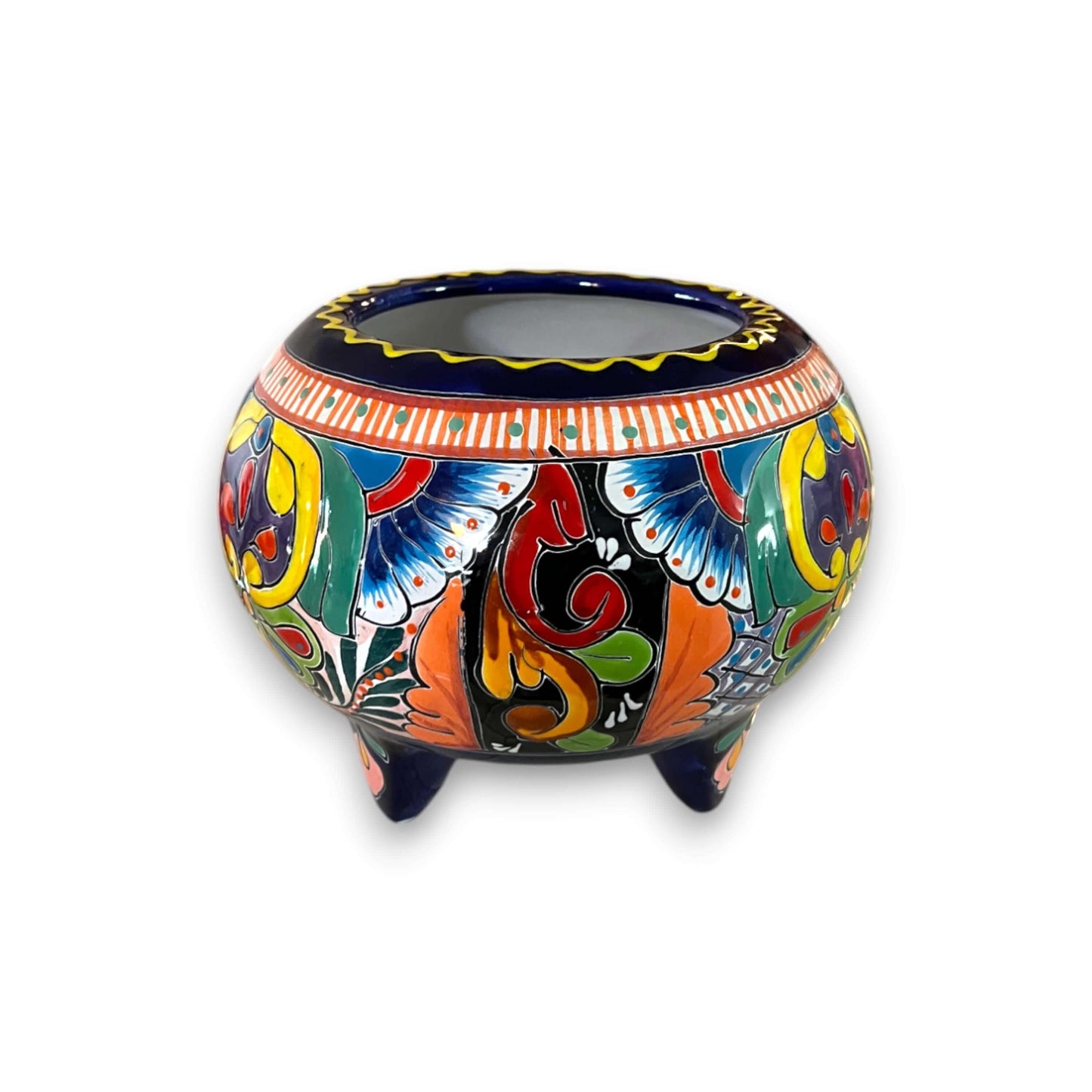 Handmade Talavera Molcajete Planter | Colorful Mexican Flower Pot