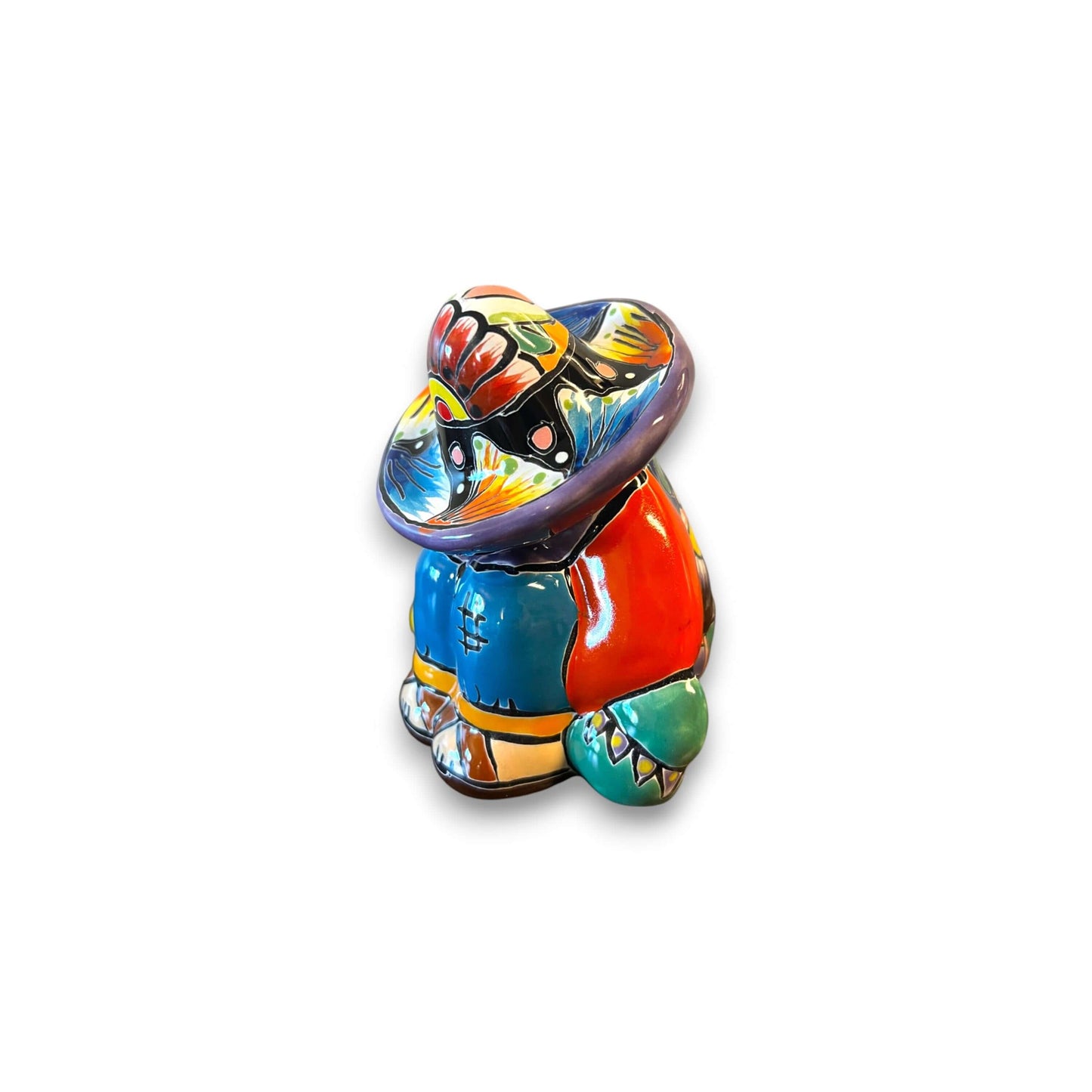 Handmade Talavera Panchito | Colorful Sleeping Man Figurine