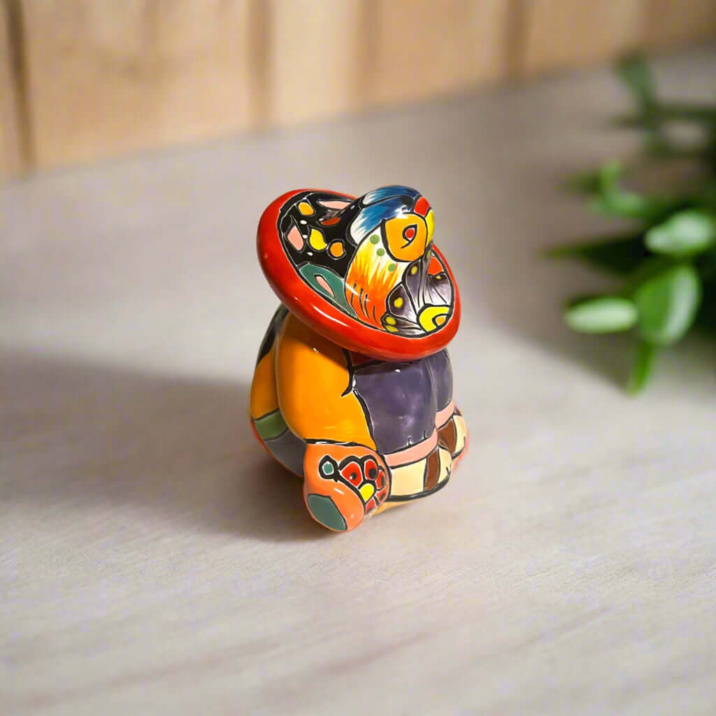 Handmade Talavera Panchito | Colorful Sleeping Man Figurine
