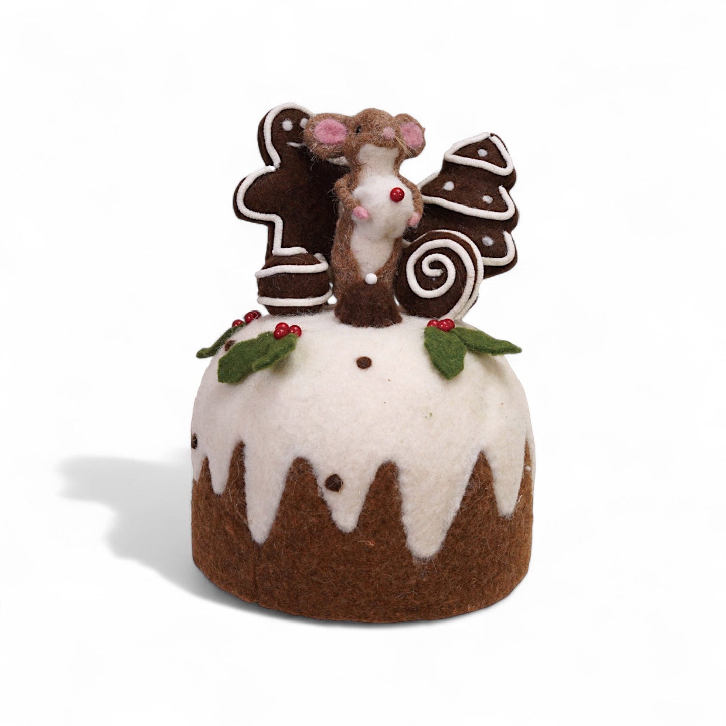 Wool Felt Cake with Mouse & Gingerbread